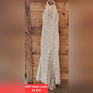 NWT Lace Halter Maxi Dress in Ivory